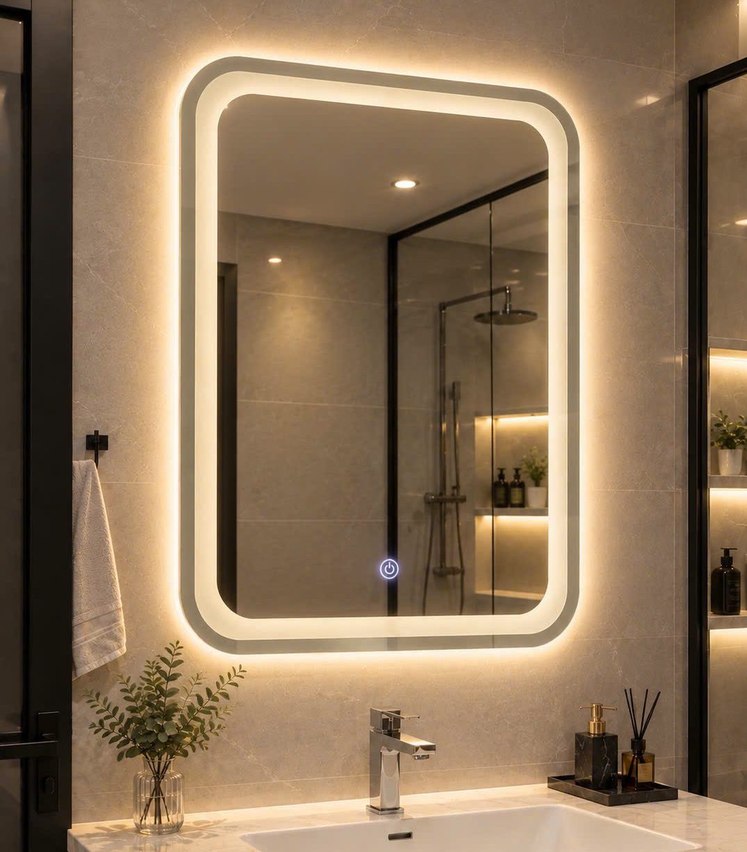 Gương đèn LED chữ nhật CAO CẤP