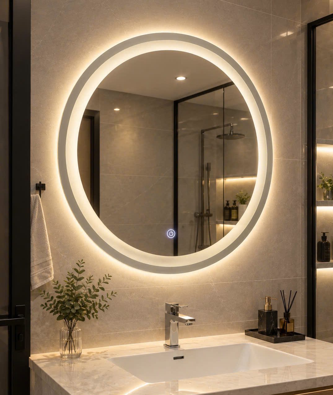 Gương đèn LED tròn cao cấp - Kích thước D60