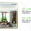 Gương đèn LED chữ nhật khung viền nhôm