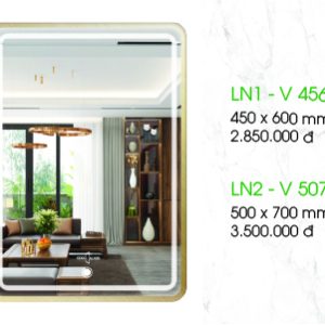 Gương đèn LED chữ nhật khung viền nhôm