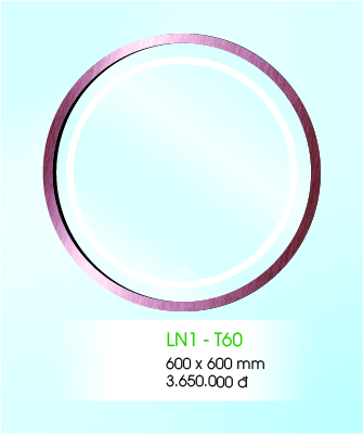 Gương đèn LED Tròn khung viền nhôm - Kích thước D60