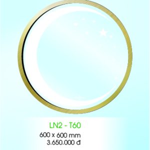 Gương đèn LED Tròn khung viền nhôm - Hoa văn - Kích thước D60