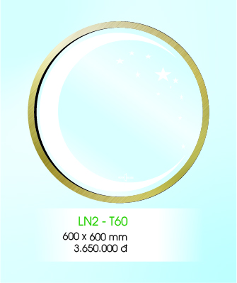 Gương đèn LED Tròn khung viền nhôm - Hoa văn - Kích thước D60