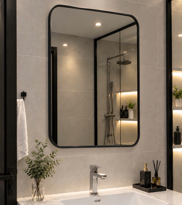 Gương chữ nhật khung viền nhôm - Kích thước 50x70cm